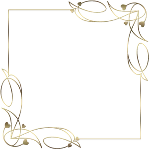 Golden Arabesque Frame Design PNG image