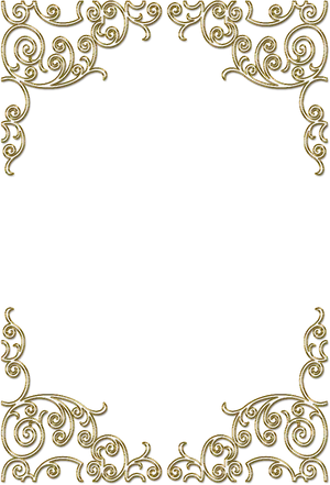 Golden Arabesque Frame Design PNG image