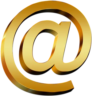 Golden At Symbol Logo PNG image