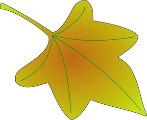 Golden Autumn Leaf Vector