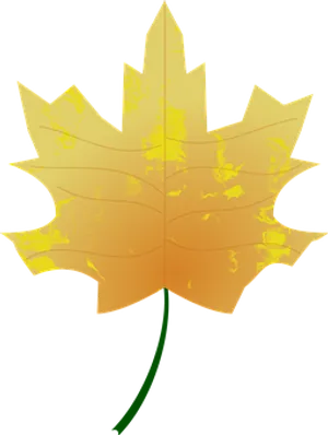 Golden Autumn Leaf Vector PNG