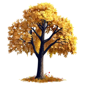 Golden Autumn Tree Png 06122024 PNG image