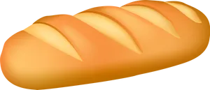 Golden Baked Baguette Illustration PNG image