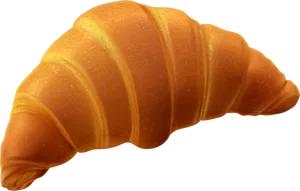 Golden Baked Croissant Isolated PNG