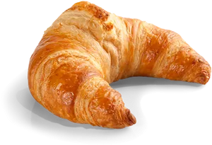Golden Baked Croissant Isolated.png PNG