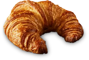 Golden Baked Croissant Transparent Background PNG image