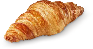 Golden Baked Croissant Transparent Background PNG