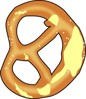 Golden Baked Pretzel Illustration.png PNG