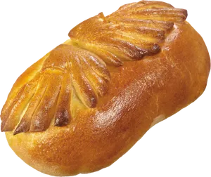 Golden Baked Sweet Bun PNG image