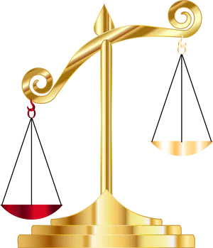 Golden Balance Scale Uneven Weights.png PNG