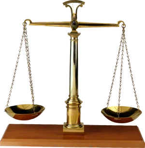 Golden Balance Scaleon Stand PNG