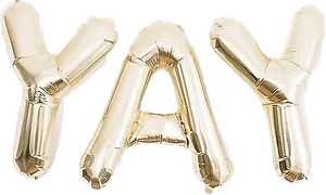 Golden Balloon Letters Y A Y PNG image