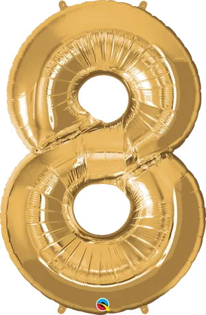 Golden Balloon Number8 PNG image