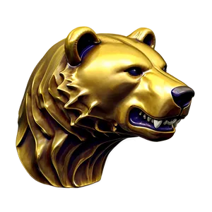 Golden Bear Head PNG 06292024