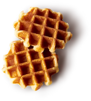 Golden Belgian Waffles Isolated