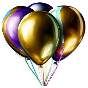 Golden Birthday Balloon PNG 2