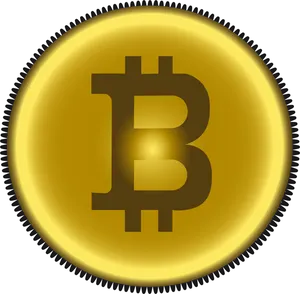 Golden Bitcoin Icon PNG image