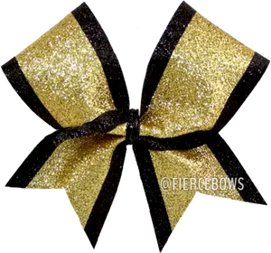 Golden Black Glitter Cheer Bow