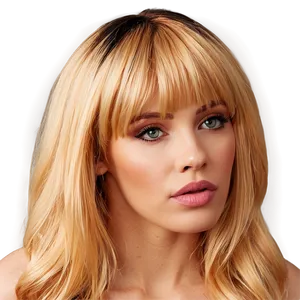 Golden Blonde Bangs PNG 9
