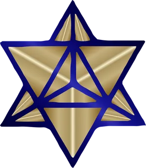 Golden Blue Merkaba Star PNG image