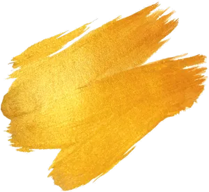 Golden Brush Strokeon Black Background PNG image