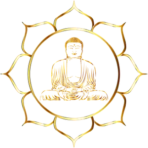 Golden Buddha Lotus Design PNG