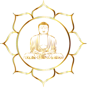 Golden Buddha Lotus Design PNG image
