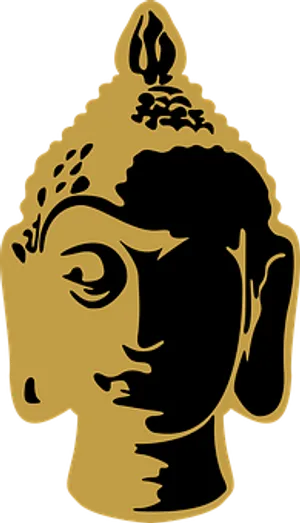 Golden Buddha Profile Graphic PNG image