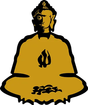 Golden_ Buddha_ Silhouette PNG image