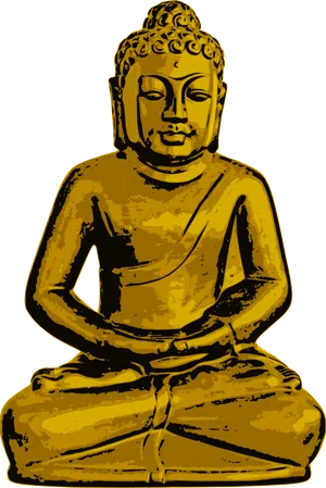 Golden Buddha Statue Illustration PNG image