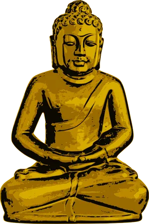 Golden_ Buddha_ Statue_ Illustration