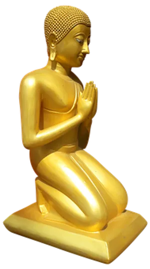 Golden Buddha Statuein Meditation Pose PNG image