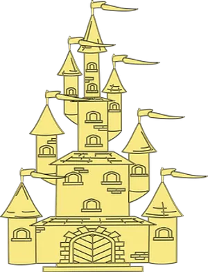 Golden Castle Illustration PNG image
