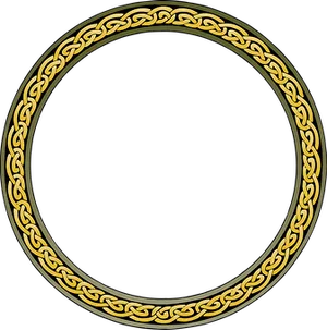 Golden Celtic Knot Border Design PNG image