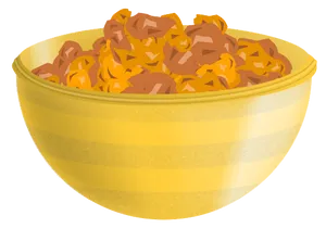 Golden Cereal Bowl PNG image