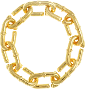 Golden Chain Link Circle PNG image