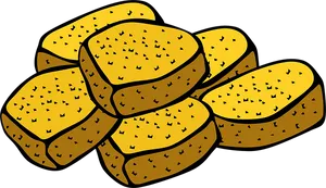 Golden Chicken Nuggets Illustration