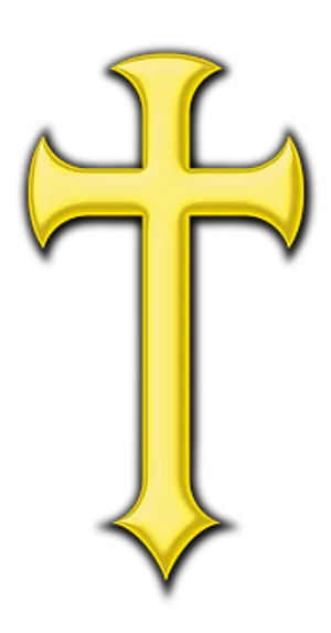 Golden Christian Crosson Black Background.jpg PNG image