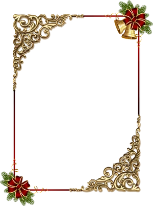 Golden Christmas Frame Design PNG image