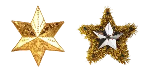 Golden Christmas Star Decorations