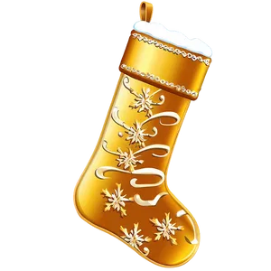 Golden Christmas Stocking PNG 40 PNG