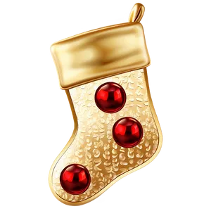 Golden Christmas Stocking PNG Wea32 PNG