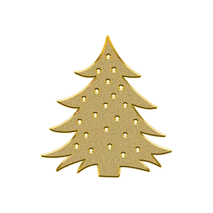 Golden Christmas Tree Black Background