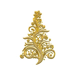 Golden Christmas Tree Designon Black