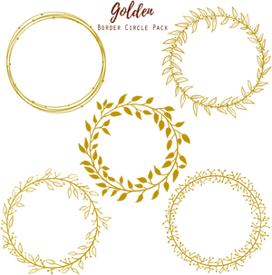 Golden Circle Borders Vector Pack PNG image