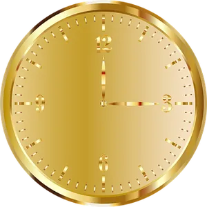 Golden Clock Face PNG image