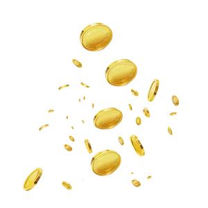 Golden Coins Falling Png Qer83 PNG image