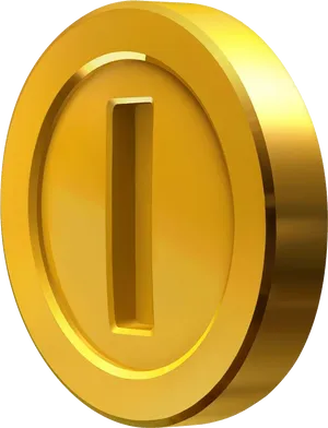 Golden Coinwith Slot3 D Render PNG image