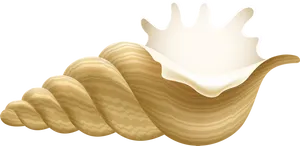 Golden Conch Shell Illustration PNG image