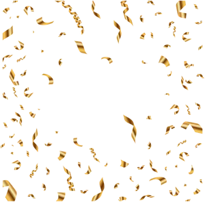 Golden Confetti Celebration Background PNG image